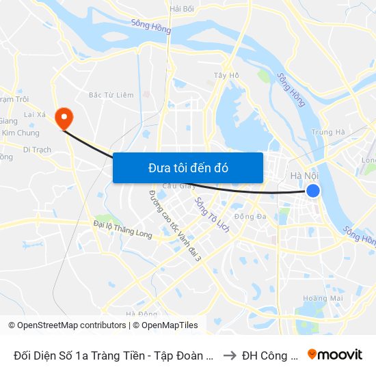 Đối Diện Số 1a Tràng Tiền - Tập Đoàn Hóa Chất Việt Nam to ĐH Công Nghiệp map