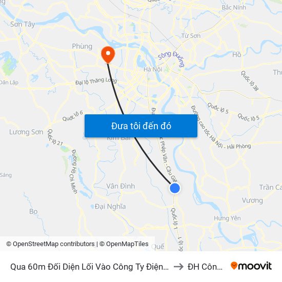 Qua 60m Đối Diện Lối Vào Công Ty Điện Lực Phú Xuyên - Quốc Lộ 1a to ĐH Công Nghiệp map