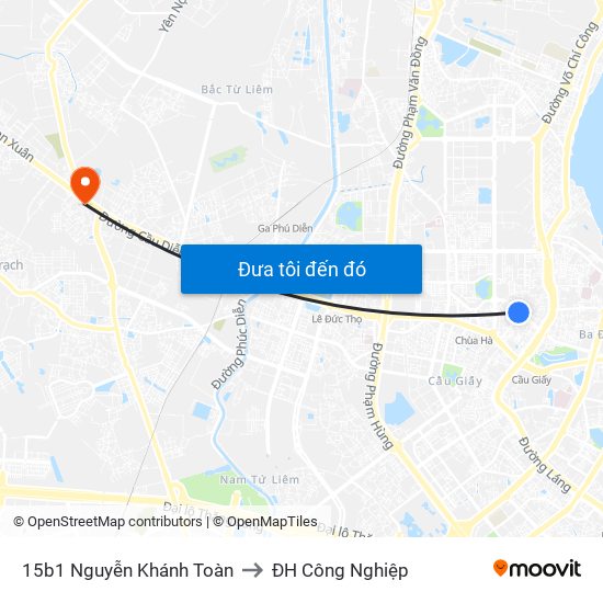 15b1 Nguyễn Khánh Toàn to ĐH Công Nghiệp map