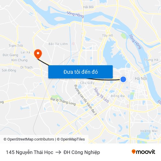 145 Nguyễn Thái Học to ĐH Công Nghiệp map