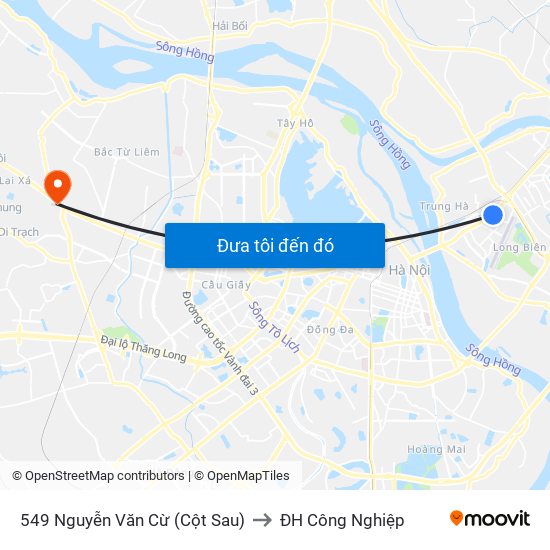 549 Nguyễn Văn Cừ (Cột Sau) to ĐH Công Nghiệp map