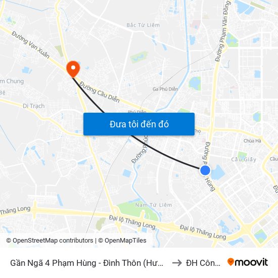 Gần Ngã 4 Phạm Hùng - Đình Thôn (Hướng Đi Khuất Duy Tiến)-Cột Sau to ĐH Công Nghiệp map