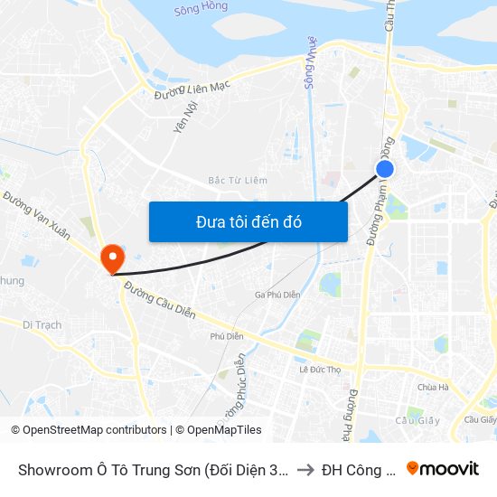 Showroom Ô Tô Trung Sơn (Đối Diện 315 Phạm Văn Đồng) to ĐH Công Nghiệp map