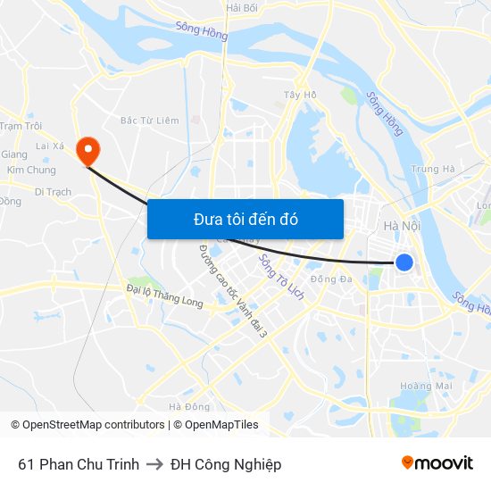 61 Phan Chu Trinh to ĐH Công Nghiệp map