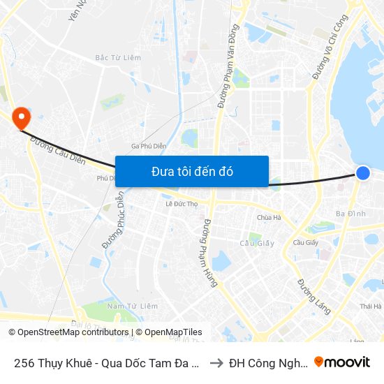 256 Thụy Khuê - Qua Dốc Tam Đa 100m to ĐH Công Nghiệp map