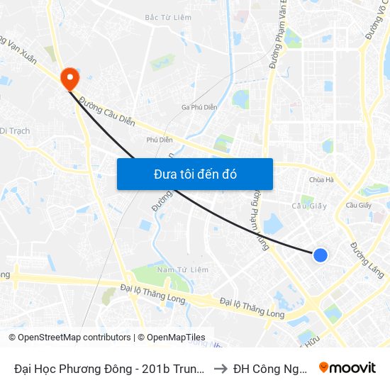 Đại Học Phương Đông - 201b Trung Kinh to ĐH Công Nghiệp map