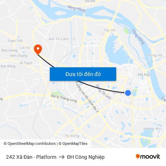 242 Xã Đàn - Platform to ĐH Công Nghiệp map