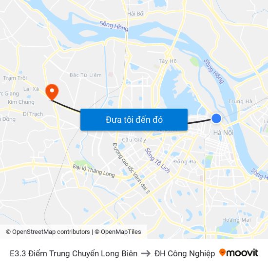 E3.3 Điểm Trung Chuyển Long Biên to ĐH Công Nghiệp map