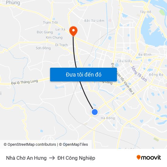 Nhà Chờ An Hưng to ĐH Công Nghiệp map