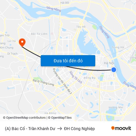 (A) Bác Cổ - Trần Khánh Dư to ĐH Công Nghiệp map