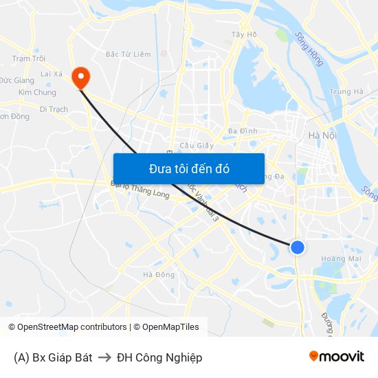 (A) Bx Giáp Bát to ĐH Công Nghiệp map