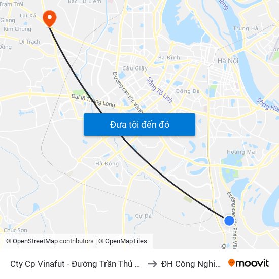 Cty Cp Vinafut - Đường Trần Thủ Độ to ĐH Công Nghiệp map