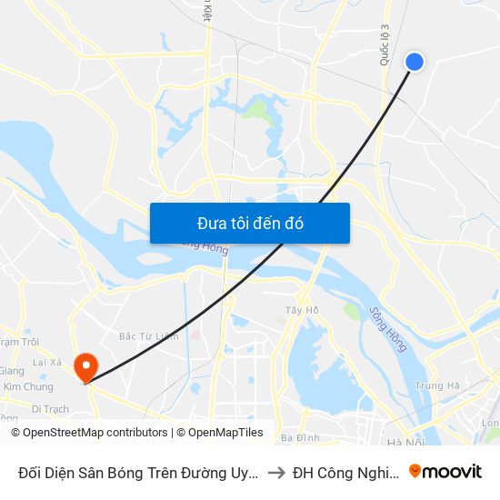 Đối Diện Sân Bóng Trên Đường Uy Nỗ to ĐH Công Nghiệp map