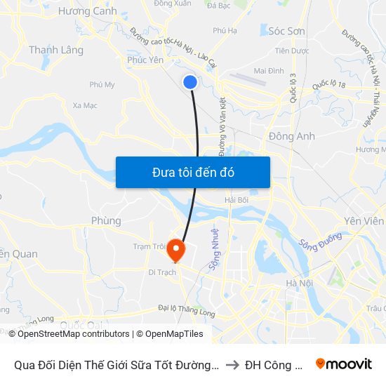 Qua Đối Diện Thế Giới Sữa Tốt Đường Ngô Miên 30m to ĐH Công Nghiệp map