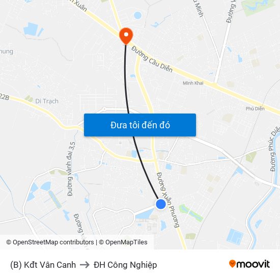(B) Kđt Vân Canh to ĐH Công Nghiệp map