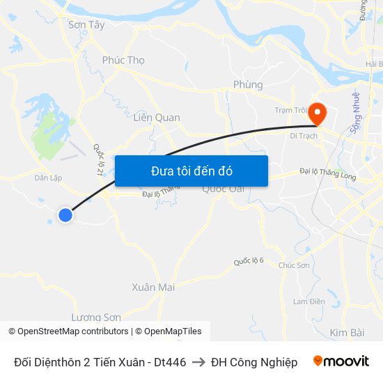 Đối Diệnthôn 2 Tiến Xuân - Dt446 to ĐH Công Nghiệp map