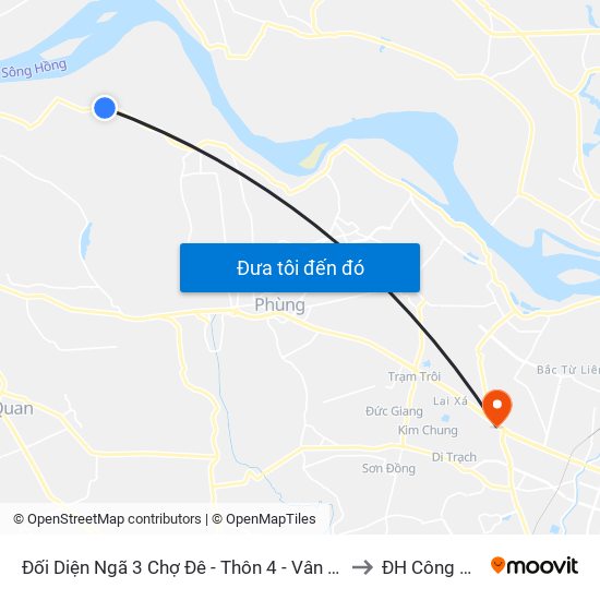 Đối Diện Ngã 3 Chợ Đê - Thôn 4 - Vân Nam - Phúc Thọ to ĐH Công Nghiệp map