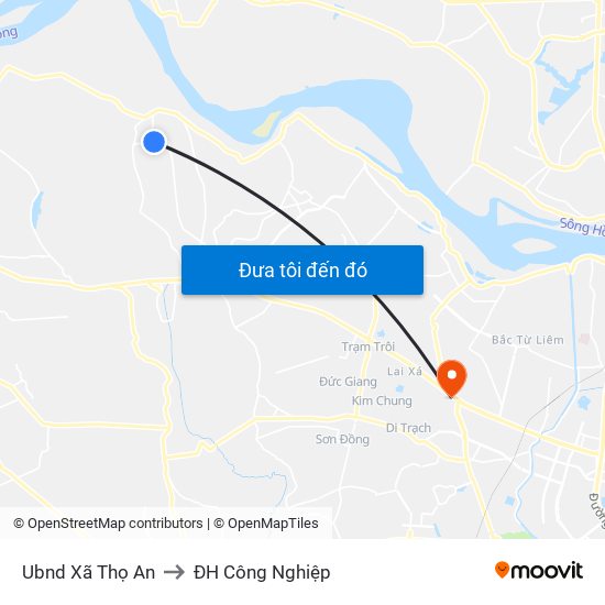 Ubnd Xã Thọ An to ĐH Công Nghiệp map