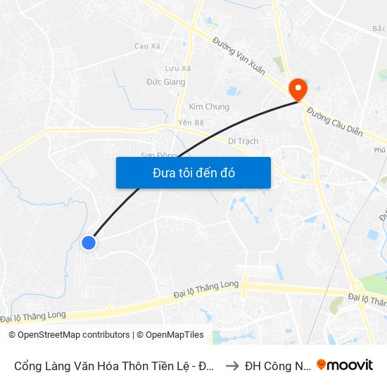 Cổng Làng Văn Hóa Thôn Tiền Lệ - Đê Song Phương to ĐH Công Nghiệp map