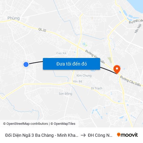 Đối Diện Ngã 3 Ba Chàng - Minh Khai, Cát Quế to ĐH Công Nghiệp map