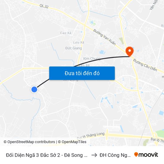 Đối Diện Ngã 3 Đắc Sở 2 - Đê Song Phương to ĐH Công Nghiệp map