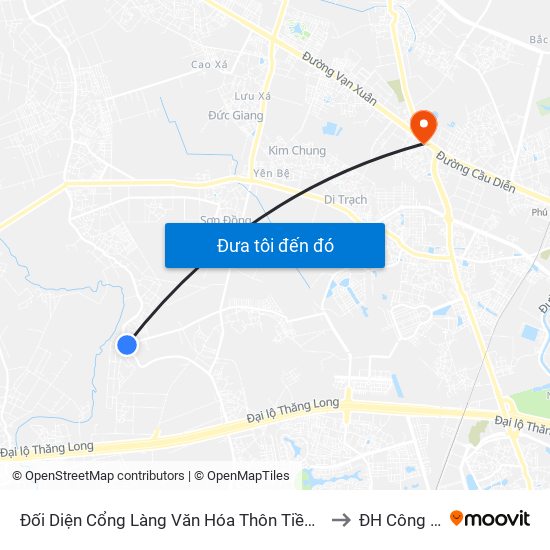 Đối Diện Cổng Làng Văn Hóa Thôn Tiền Lệ - Đê Song Phương to ĐH Công Nghiệp map