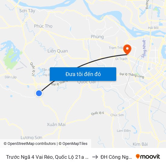 Trước Ngã 4 Vai Réo, Quốc Lộ 21a - Đt446 to ĐH Công Nghiệp map