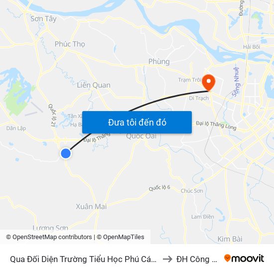 Qua Đối Diện Trường Tiểu Học Phú Cát 50m - Xã Phú Cát to ĐH Công Nghiệp map