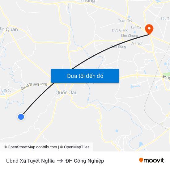 Ubnd Xã Tuyết Nghĩa to ĐH Công Nghiệp map