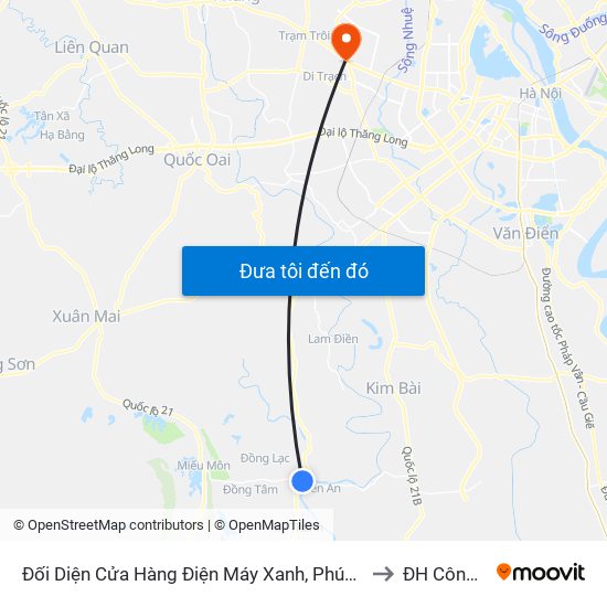 Đối Diện Cửa Hàng Điện Máy Xanh, Phú Lâm, Mỹ Đức - Tỉnh Lộ 429 to ĐH Công Nghiệp map