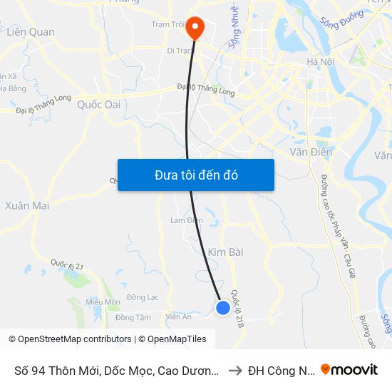 Số 94 Thôn Mới, Dốc Mọc, Cao Dương - Tỉnh Lộ 429 to ĐH Công Nghiệp map