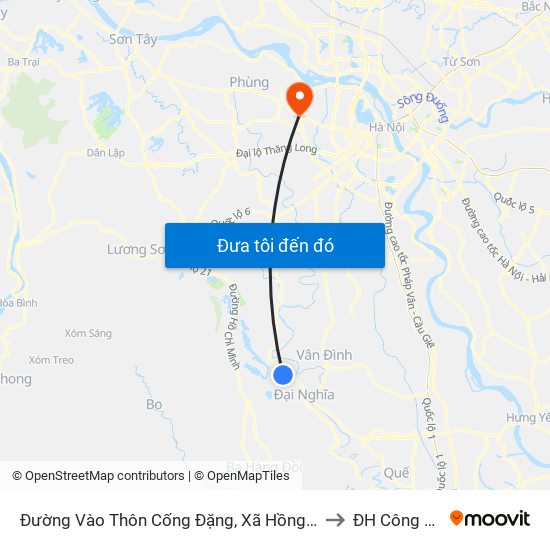 Đường Vào Thôn Cống Đặng, Xã Hồng Sơn Khoảng 50m to ĐH Công Nghiệp map