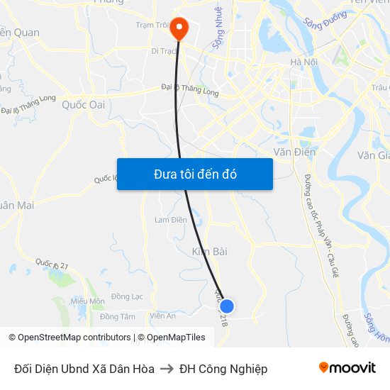 Đối Diện Ubnd Xã Dân Hòa to ĐH Công Nghiệp map