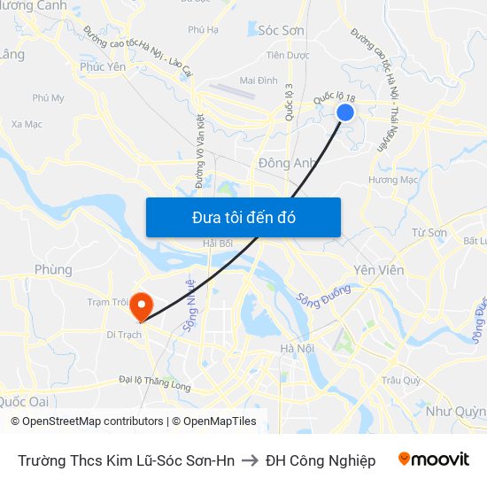 Trường Thcs Kim Lũ-Sóc Sơn-Hn to ĐH Công Nghiệp map