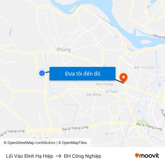 Lối Vào Đình Hạ Hiệp to ĐH Công Nghiệp map