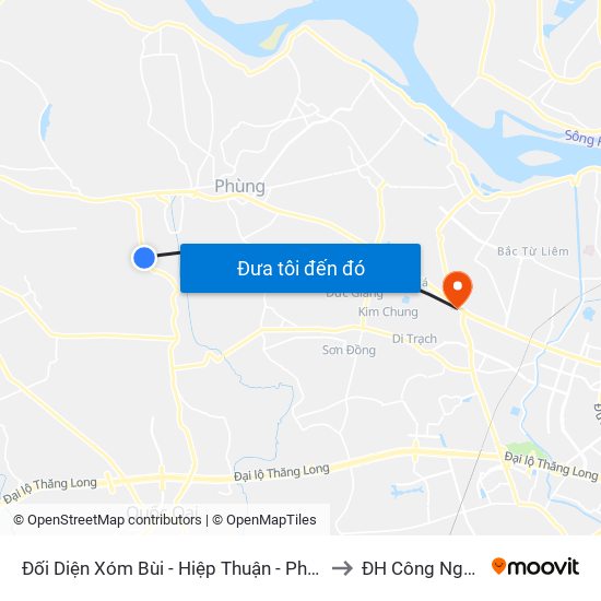 Đối Diện Xóm Bùi - Hiệp Thuận - Phúc Thọ to ĐH Công Nghiệp map