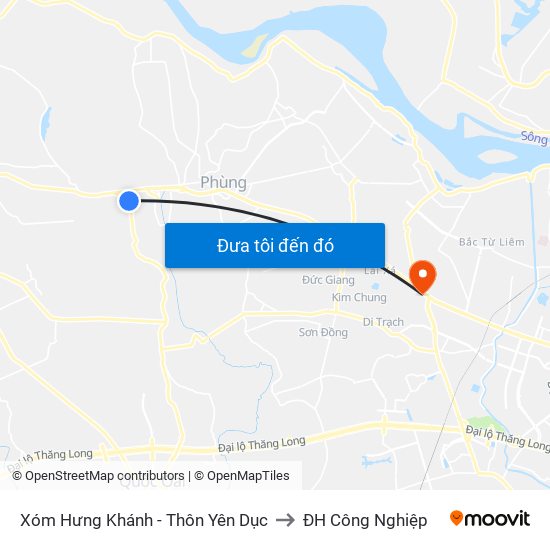 Xóm Hưng Khánh - Thôn Yên Dục to ĐH Công Nghiệp map