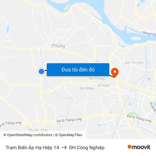 Trạm Biến Áp Hạ Hiệp 14 to ĐH Công Nghiệp map