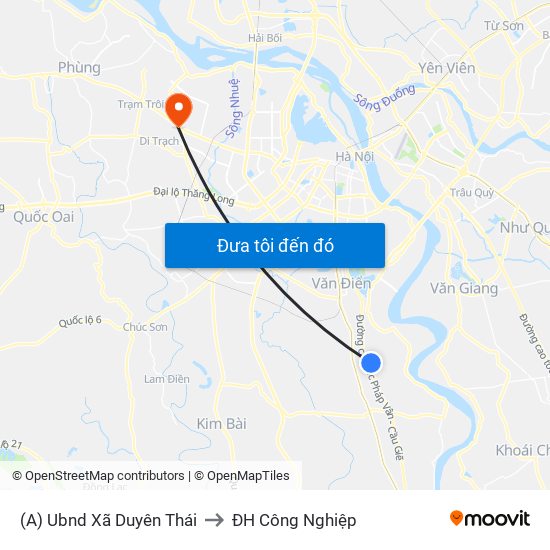 (A) Ubnd Xã Duyên Thái to ĐH Công Nghiệp map