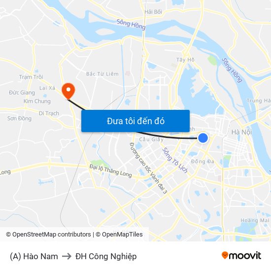 (A) Hào Nam to ĐH Công Nghiệp map