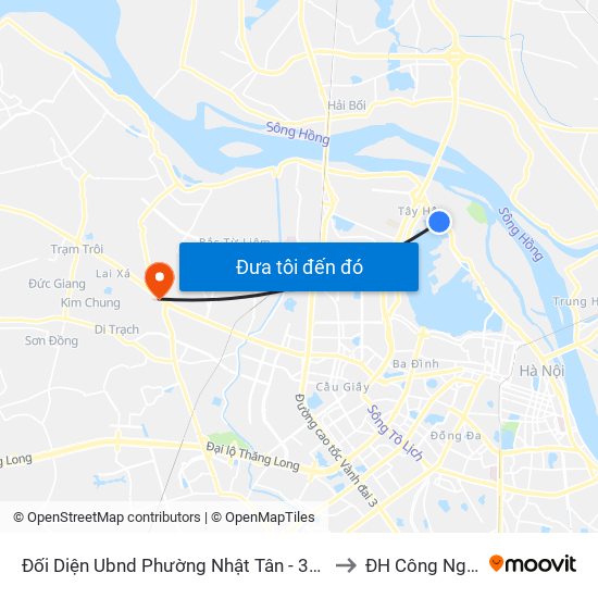 Đối Diện Ubnd Phường Nhật Tân - 399 Âu Cơ to ĐH Công Nghiệp map