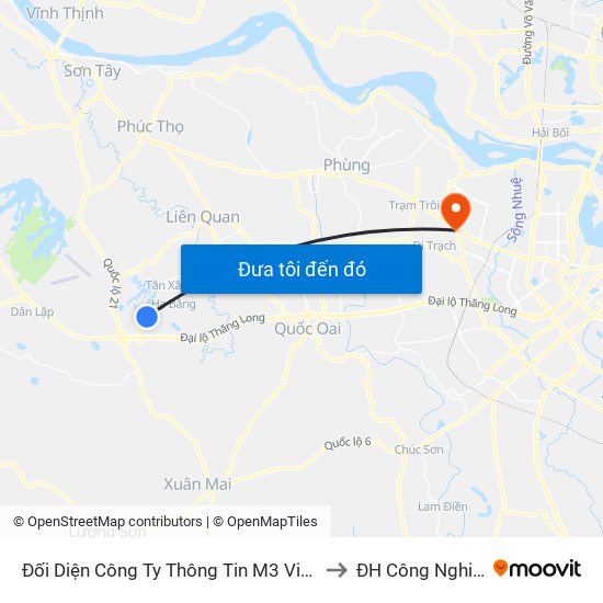 Đối Diện Công Ty Thông Tin M3 Viettel to ĐH Công Nghiệp map