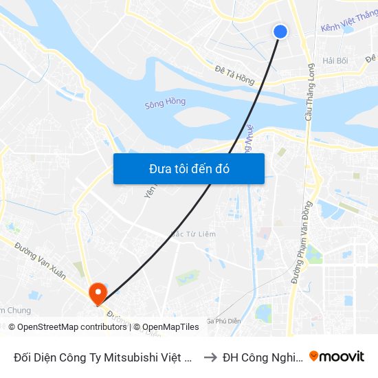 Đối Diện Công Ty Mitsubishi Việt Nam to ĐH Công Nghiệp map