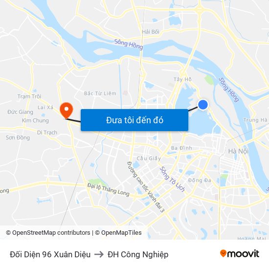 Đối Diện 96 Xuân Diệu to ĐH Công Nghiệp map