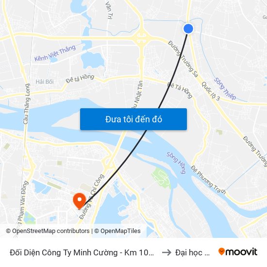 Đối Diện Công Ty Minh Cường - Km 10+960 Quốc Lộ 3 to Đại học Nội vụ map
