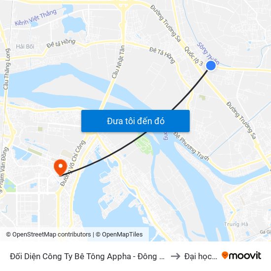 Đối Diện Công Ty Bê Tông Appha - Đông Hội  - Km 6+650 Quốc Lộ 3 to Đại học Nội vụ map