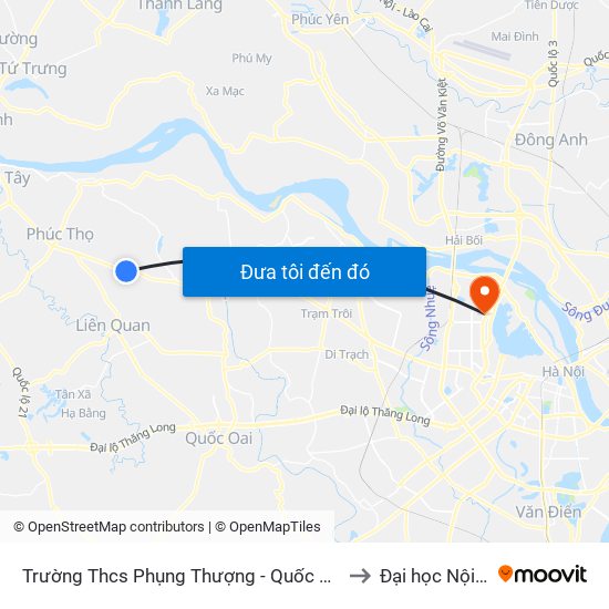 Trường Thcs Phụng Thượng - Quốc Lộ 32 to Đại học Nội vụ map