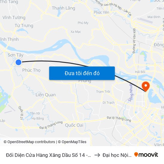 Đối Diện Cửa Hàng Xăng Dầu Số 14 - Ql32 to Đại học Nội vụ map