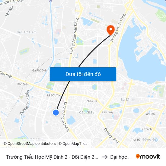Trường Tiểu Học Mỹ Đình 2 - Đối Diện 216 Đường Mỹ Đình to Đại học Nội vụ map