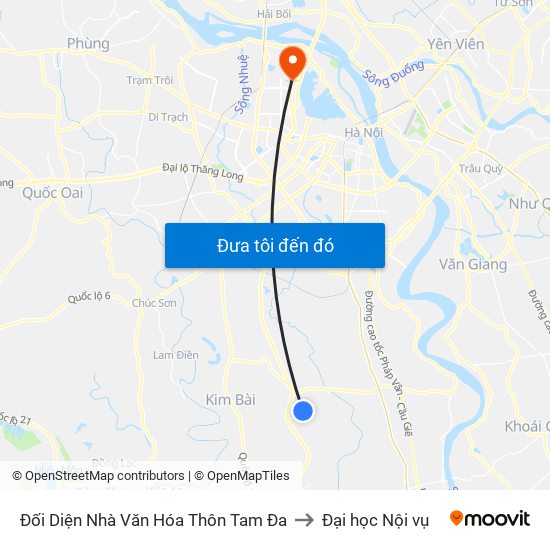 Đối Diện Nhà Văn Hóa Thôn Tam Đa to Đại học Nội vụ map